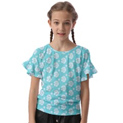 Spring Happiness Blue Ocean Kids  Cut Out Flutter Sleeves by ConteMonfrey