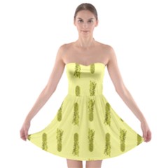 Yellow Pineapple Strapless Bra Top Dress by ConteMonfrey