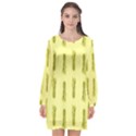 Yellow Pineapple Long Sleeve Chiffon Shift Dress  View1