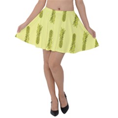 Yellow Pineapple Velvet Skater Skirt by ConteMonfrey