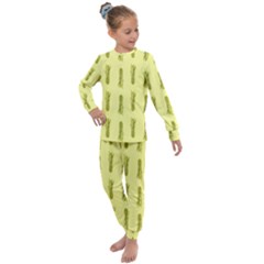 Yellow Pineapple Kids  Long Sleeve Set 