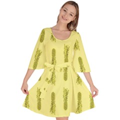 Yellow Pineapple Velour Kimono Dress by ConteMonfrey