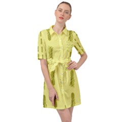 Yellow Pineapple Belted Shirt Dress by ConteMonfrey