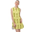 Yellow Pineapple Sleeveless Shirt Dress View1