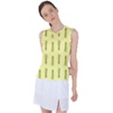 Yellow Pineapple Women s Sleeveless Sports Top View1