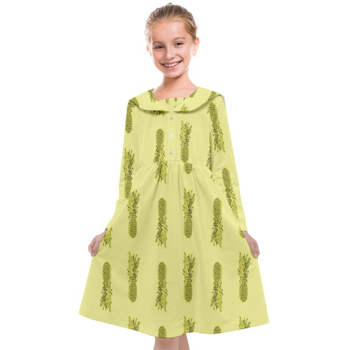 Yellow Pineapple Kids  Midi Sailor Dress