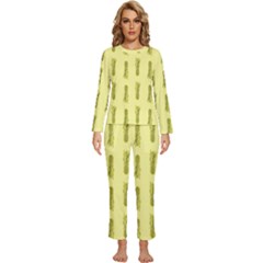 Yellow Pineapple Womens  Long Sleeve Lightweight Pajamas Set by ConteMonfrey