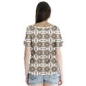 Brown snake skin V-Neck Flutter Sleeve Top View2