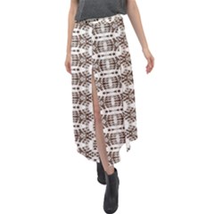 Brown Snake Skin Velour Split Maxi Skirt by ConteMonfrey