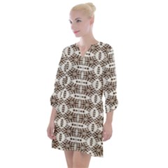 Brown Snake Skin Open Neck Shift Dress by ConteMonfrey