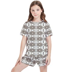 Brown Snake Skin Kids  T-shirt And Sports Shorts Set by ConteMonfrey