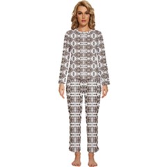 Brown Snake Skin Womens  Long Sleeve Lightweight Pajamas Set by ConteMonfrey