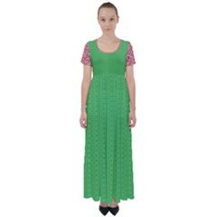  Spooky Pink Green Halloween  High Waist Short Sleeve Maxi Dress by ConteMonfrey