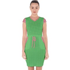  Spooky Pink Green Halloween  Capsleeve Drawstring Dress  by ConteMonfrey