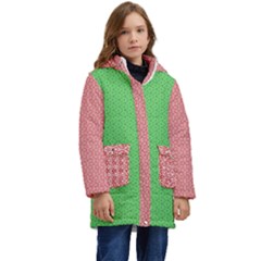  Spooky Pink Green Halloween  Kids  Hooded Longline Puffer Jacket by ConteMonfrey