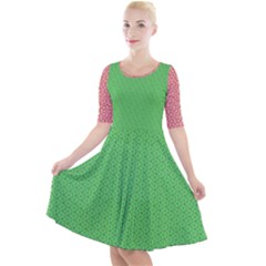  Spooky Pink Green Halloween  Quarter Sleeve A-line Dress by ConteMonfrey