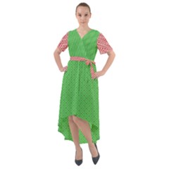  Spooky Pink Green Halloween  Front Wrap High Low Dress by ConteMonfrey