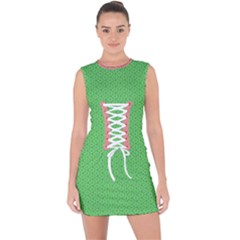  Spooky Pink Green Halloween  Lace Up Front Bodycon Dress by ConteMonfrey