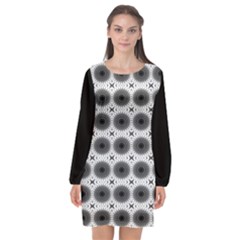 Cosmos Circles Long Sleeve Chiffon Shift Dress  by ConteMonfrey