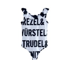 Its A German Thing Bier Brezel Wurstel Strudel Schnitzel Kids  Frill Swimsuit by ConteMonfrey