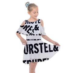 Its A German Thing Bier Brezel Wurstel Strudel Schnitzel Kids  Shoulder Cutout Chiffon Dress by ConteMonfrey