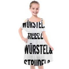 Its A German Thing Bier Brezel Wurstel Strudel Schnitzel Kids  Cut Out Shoulders Chiffon Dress by ConteMonfrey