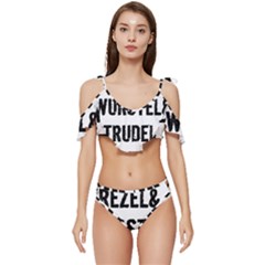 Its A German Thing Bier Brezel Wurstel Strudel Schnitzel Ruffle Edge Tie Up Bikini Set	 by ConteMonfrey