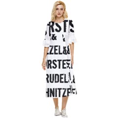 Its A German Thing Bier Brezel Wurstel Strudel Schnitzel Double Cuff Midi Dress by ConteMonfrey