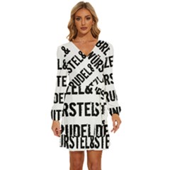 Its A German Thing Bier Brezel Wurstel Strudel Schnitzel Long Sleeve Waist Tie Ruffle Velvet Dress by ConteMonfrey