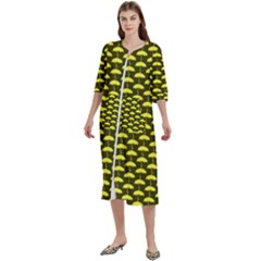 Under My Little Yellow Umbrella Women s Cotton 3/4 Sleeve Night Gown