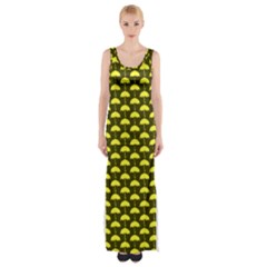 Under My Little Yellow Umbrella Thigh Split Maxi Dress by ConteMonfrey