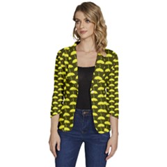 Under My Little Yellow Umbrella Women s One-button 3/4 Sleeve Short Jacket by ConteMonfrey