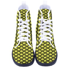 Under My Little Yellow Umbrella Men s High-top Canvas Sneakers