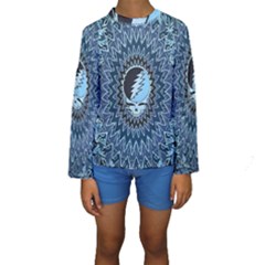 Grateful Dead Butterfly Pattern Kids  Long Sleeve Swimwear by Bedest