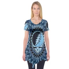 Grateful Dead Butterfly Pattern Short Sleeve Tunic  by Bedest