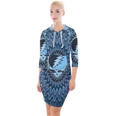 Grateful Dead Butterfly Pattern Quarter Sleeve Hood Bodycon Dress by Bedest