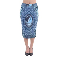 Grateful Dead Butterfly Pattern Velvet Midi Pencil Skirt