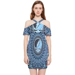 Grateful Dead Butterfly Pattern Shoulder Frill Bodycon Summer Dress by Bedest