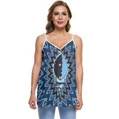 Grateful Dead Butterfly Pattern Casual Spaghetti Strap Chiffon Top by Bedest