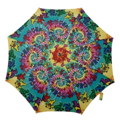 Grateful Dead Bears Tie Dye Vibrant Spiral Hook Handle Umbrellas (small) by Bedest