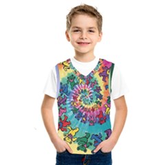 Grateful Dead Bears Tie Dye Vibrant Spiral Kids  Basketball Tank Top by Bedest