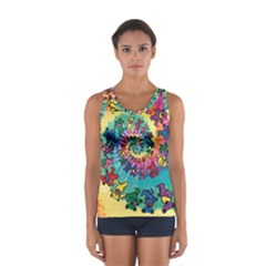 Grateful Dead Bears Tie Dye Vibrant Spiral Sport Tank Top  by Bedest