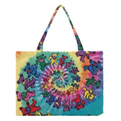 Grateful Dead Bears Tie Dye Vibrant Spiral Medium Tote Bag by Bedest