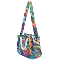 Grateful Dead Bears Tie Dye Vibrant Spiral Rope Handles Shoulder Strap Bag