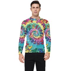 Grateful Dead Bears Tie Dye Vibrant Spiral Men s Long Sleeve Rash Guard by Bedest