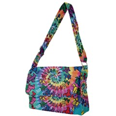 Grateful Dead Bears Tie Dye Vibrant Spiral Full Print Messenger Bag (l) by Bedest