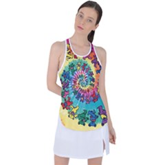 Grateful Dead Bears Tie Dye Vibrant Spiral Racer Back Mesh Tank Top by Bedest