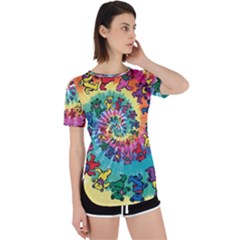 Grateful Dead Bears Tie Dye Vibrant Spiral Perpetual Short Sleeve T-shirt