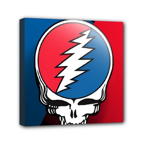 Grateful Dead Big Skull Mini Canvas 6  X 6  (stretched) by Bedest