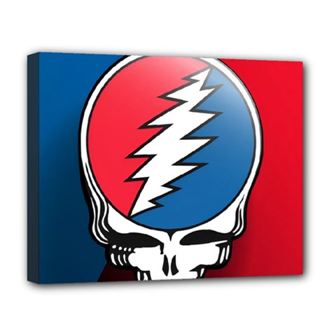 Grateful Dead Big Skull Deluxe Canvas 20  X 16  (stretched) by Bedest